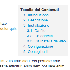 indice automatico dei contenuti