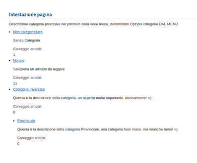 Esempio Pagina Categorie Esempio Pagina Categorie