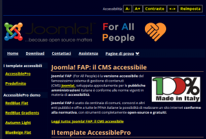Il template accessibile in modalità a contrasto elevato Il template accessibile in modalità a contrasto elevato