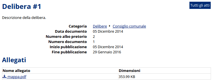 La vista pubblica di una affissione in albo pretorio