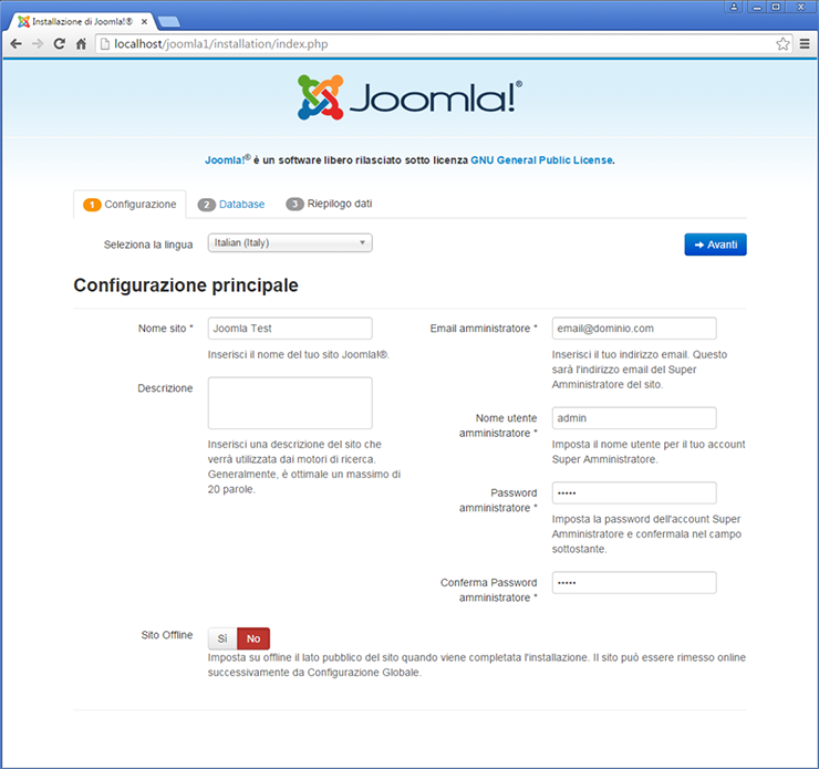 Come installare Joomla in locale con XAMPP Come installare Joomla in locale con XAMPP