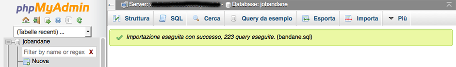 MySQL Dump - Importazione Database MySQL Dump - Importazione Database