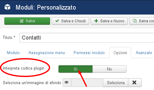 Interpreta codice plugin Interpreta codice plugin