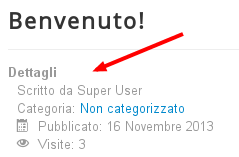 Dettagli articolo Joomla Dettagli articolo Joomla
