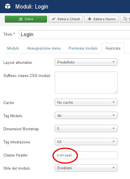 parametro Classe Header parametro Classe Header