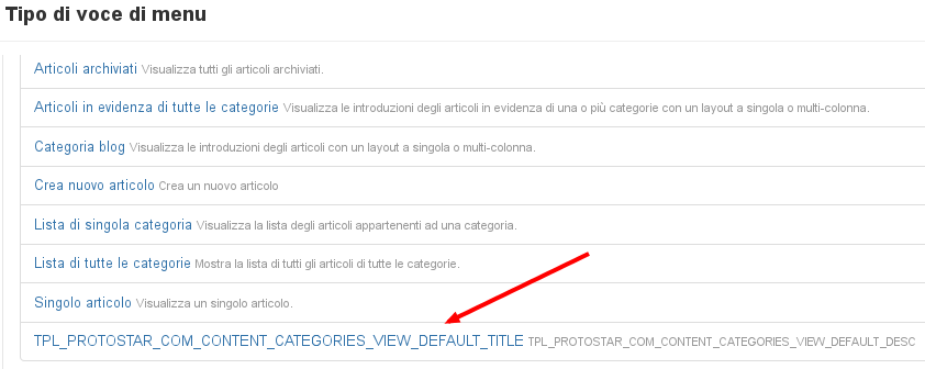Nuovo tipo di voce di menu Nuovo tipo di voce di menu