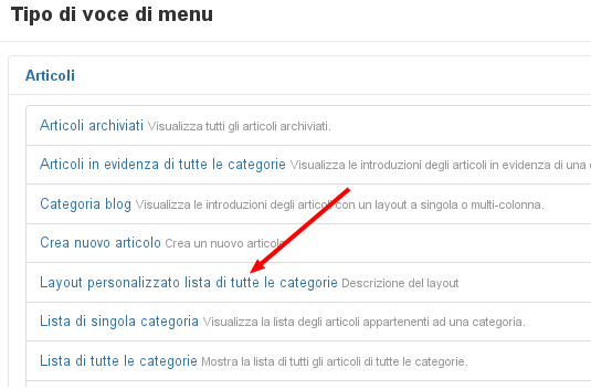 Nuovo tipo di voce di menu con definizione lingua Nuovo tipo di voce di menu con definizione lingua