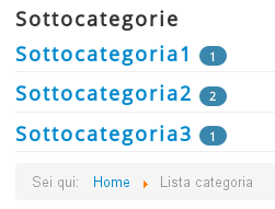Lista categorie Lista categorie