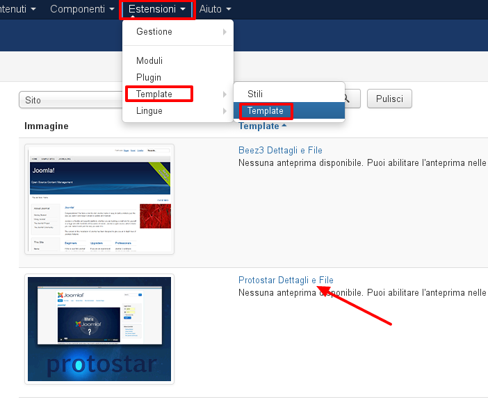 Dettagli e File template