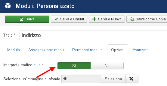 modulo personalizzato