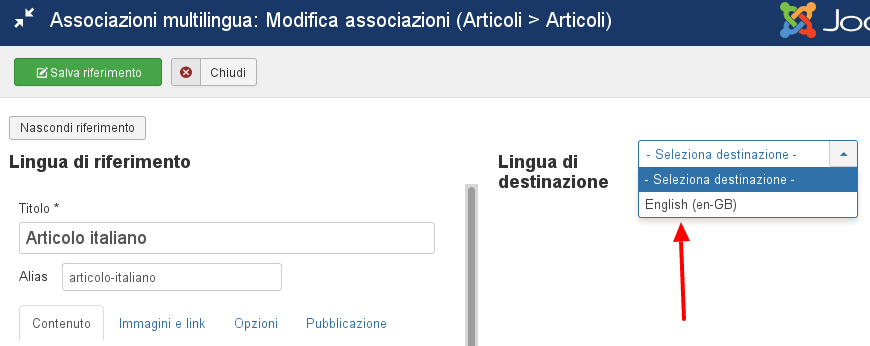 Lingua di destinazione