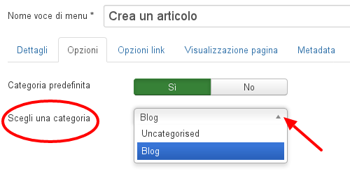 Scegli una categoria