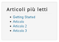 Modulo Articoli più letti