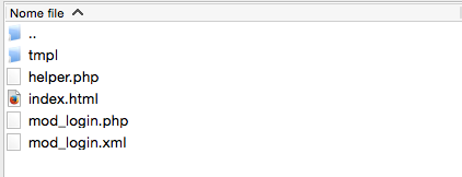 Struttura file moulo login Joomla Struttura file moulo login Joomla