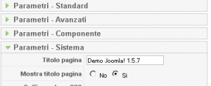 Agire sui parametri della voce di menu