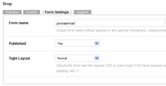 Quadro nome form form_name