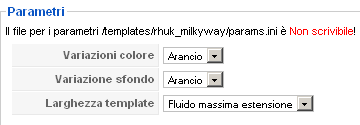 i parametri del rhuk milkyway