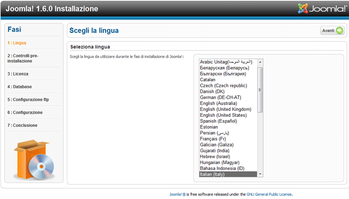 Scegli la lingua Scegli la lingua