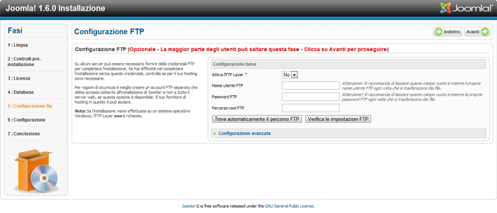 Configurazione ftp Configurazione ftp