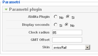 i parametri del plugin