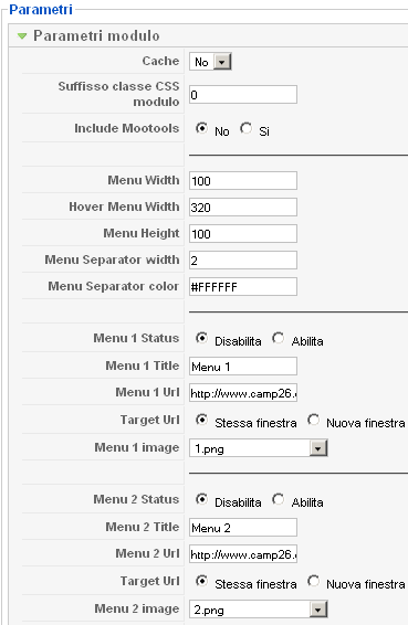 i parametri del modulo