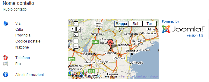 Mappa di Google nei contatti Mappa di Google nei contatti