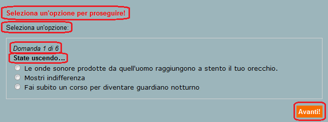 Domanda di esempio in una survey Mad Blanks Esempio di domanda survey Mad Blanks