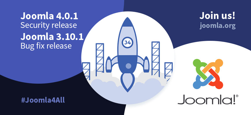 Disponibili aggiornamenti Joomla 4.0.1 e 3.10.1