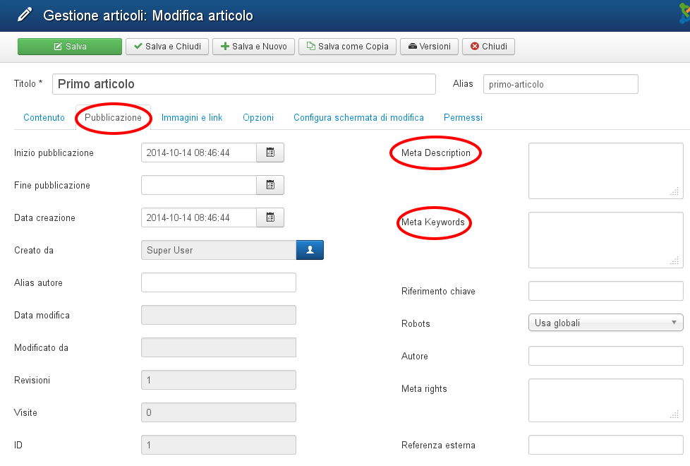 Figura 4: Tab Pubblicazione