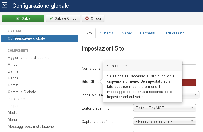 un intero sito joomla