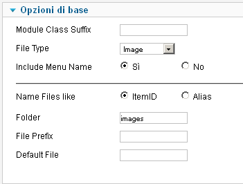 opzioni modulo opzioni modulo
