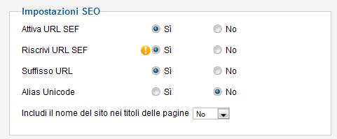 impostazioni seo joomla impostazioni seo joomla
