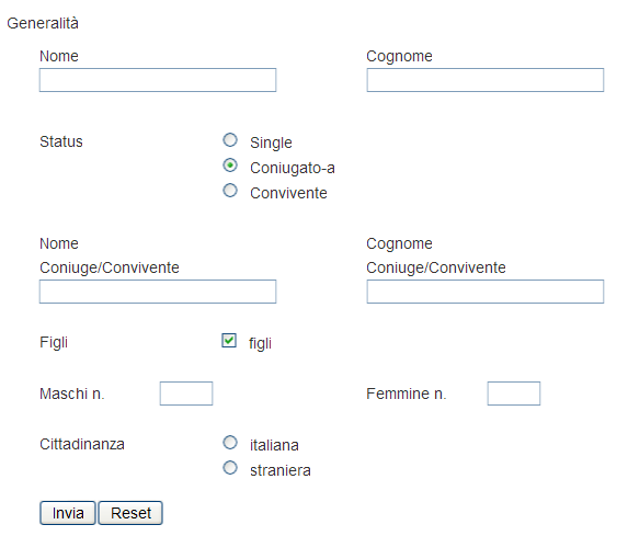 Figura 5 Form con coiugato-a e figli attivati Figura 5