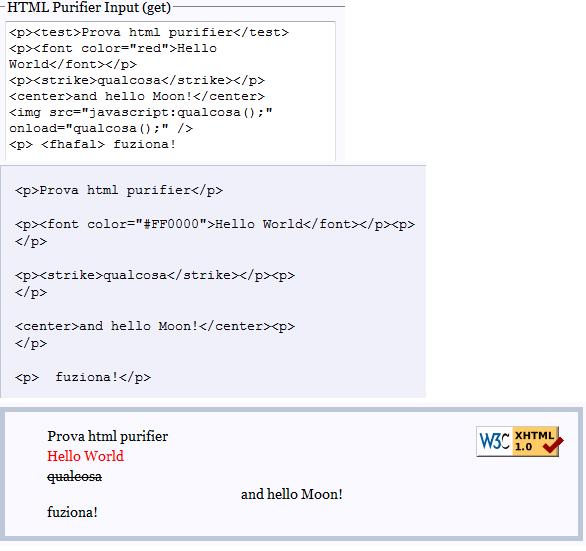 esempio di html purifier esempio di html purifier