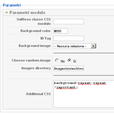 i parametri del modulo