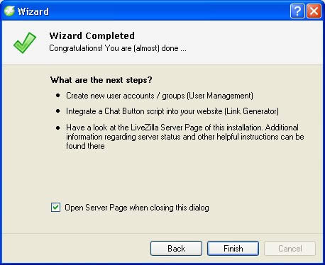 Livezilla Installazione livezilla step 7