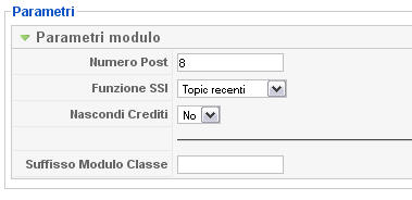 Parametri modulo Parametri modulo ultimi post SMF