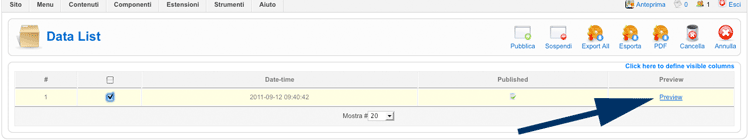 figura 10 - SmartFormer figura 10 - SmartFormer - lista dei form ricevuti dal sito